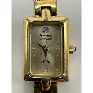 Armitron‎ 75/2374 Ladies Watch New Battery 16MM 7" Gold Tone Mesh Band Q